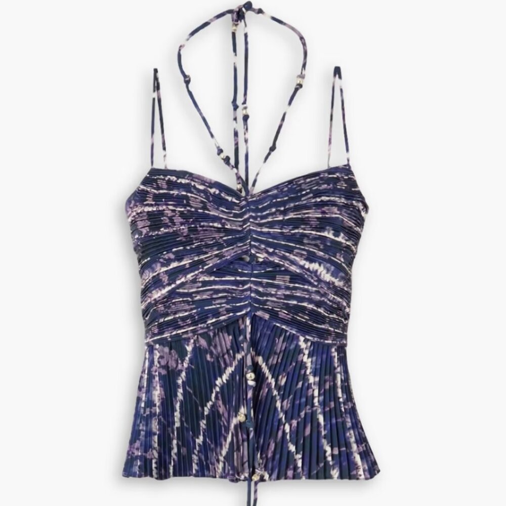 ALTUZARRA Justin Embellished Printed Top -  NWT Size 36